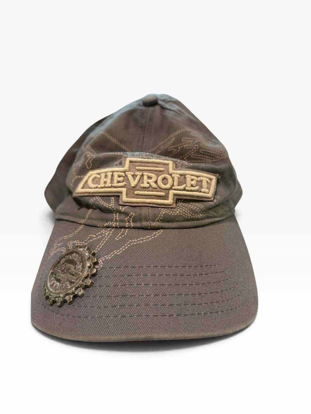 2019 Chevrolet Vintage Gray Adjustable Hat with Built-In Visor Bottle Opener